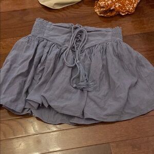 Blue Smocked Waist Skirt